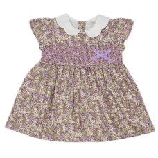 K34221: Baby Girls Lined Dress With Embroidery Detail  (1-2 Years)